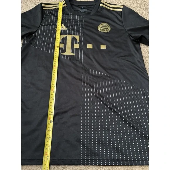 FC Bayern Munchen Adidas 21 22 Away Kit Soccer Jersey Black Logo Medium JBHS - Picture 3 of 11